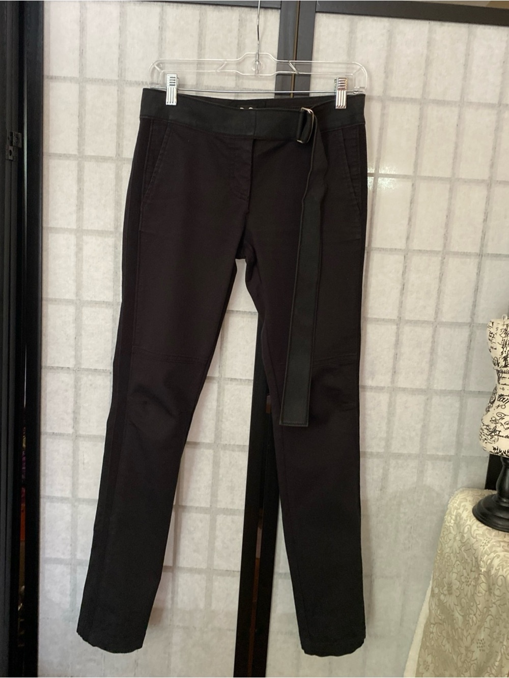 Dolce & Gabbana Black Pants Elasticized Side-Stripe Self Belt D-Ring 38/US 8
